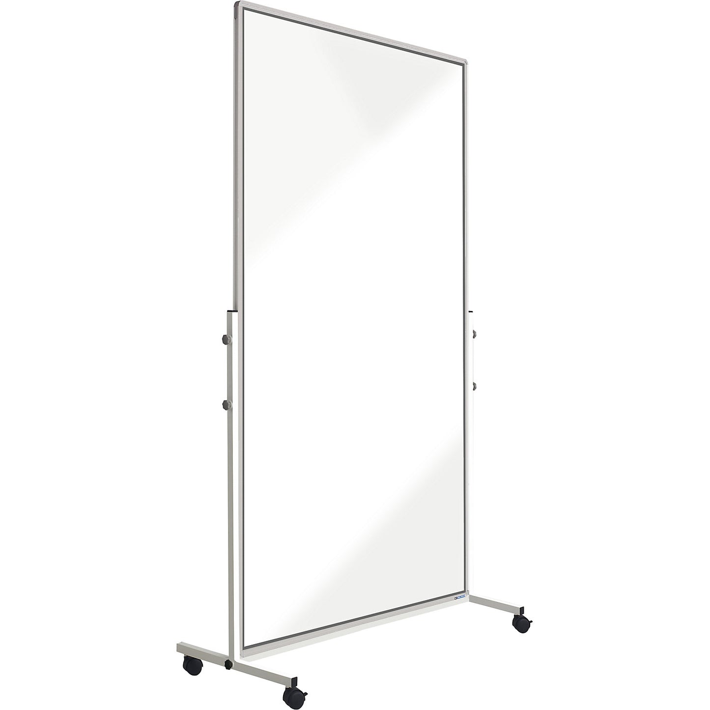 Mobile partition made of acrylic glass, with 4 swivel castors with stops, HxWxD 1900 x 1260 x 500 mm.