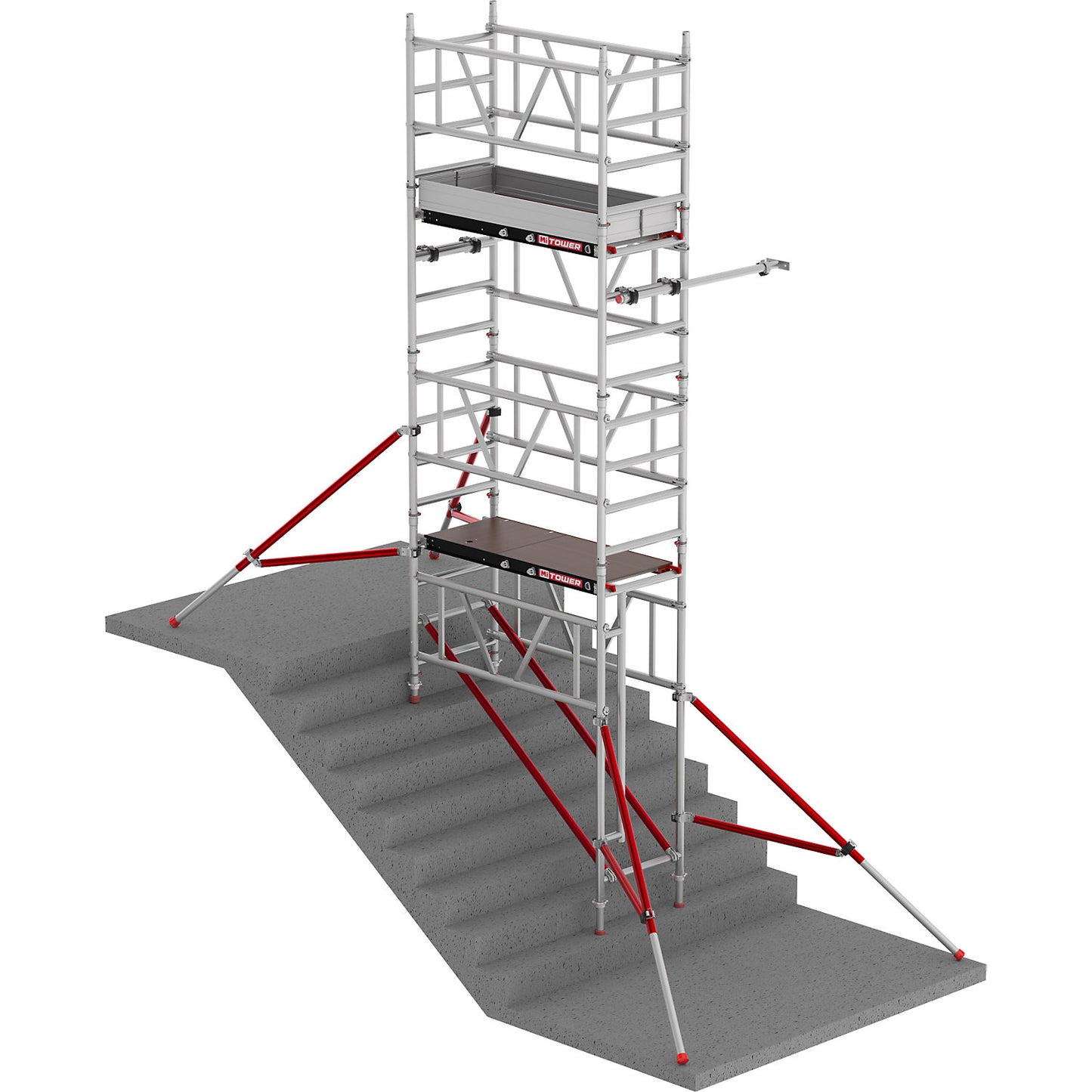 MiTOWER STAIRS extension module, plus, for platform size 1.65 x 0.75 m.