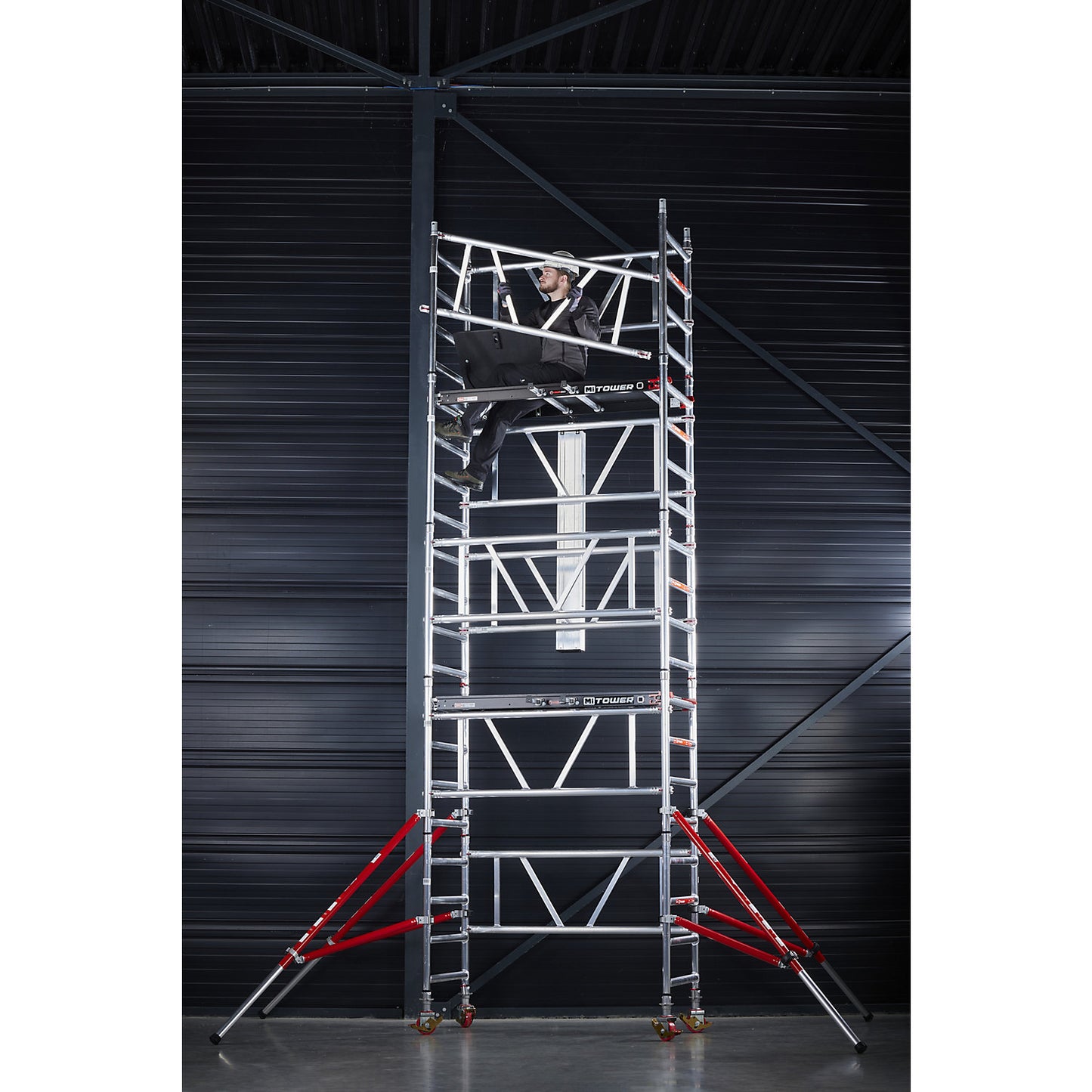 MiTOWER Plus quick assembly mobile access tower, Fiber-Deck® platform, working height 4 m.