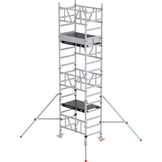 Standard MiTOWER quick assembly mobile access tower, Fiber-Deck® platform, LxW 1200 x 750 mm, working height 5 m.