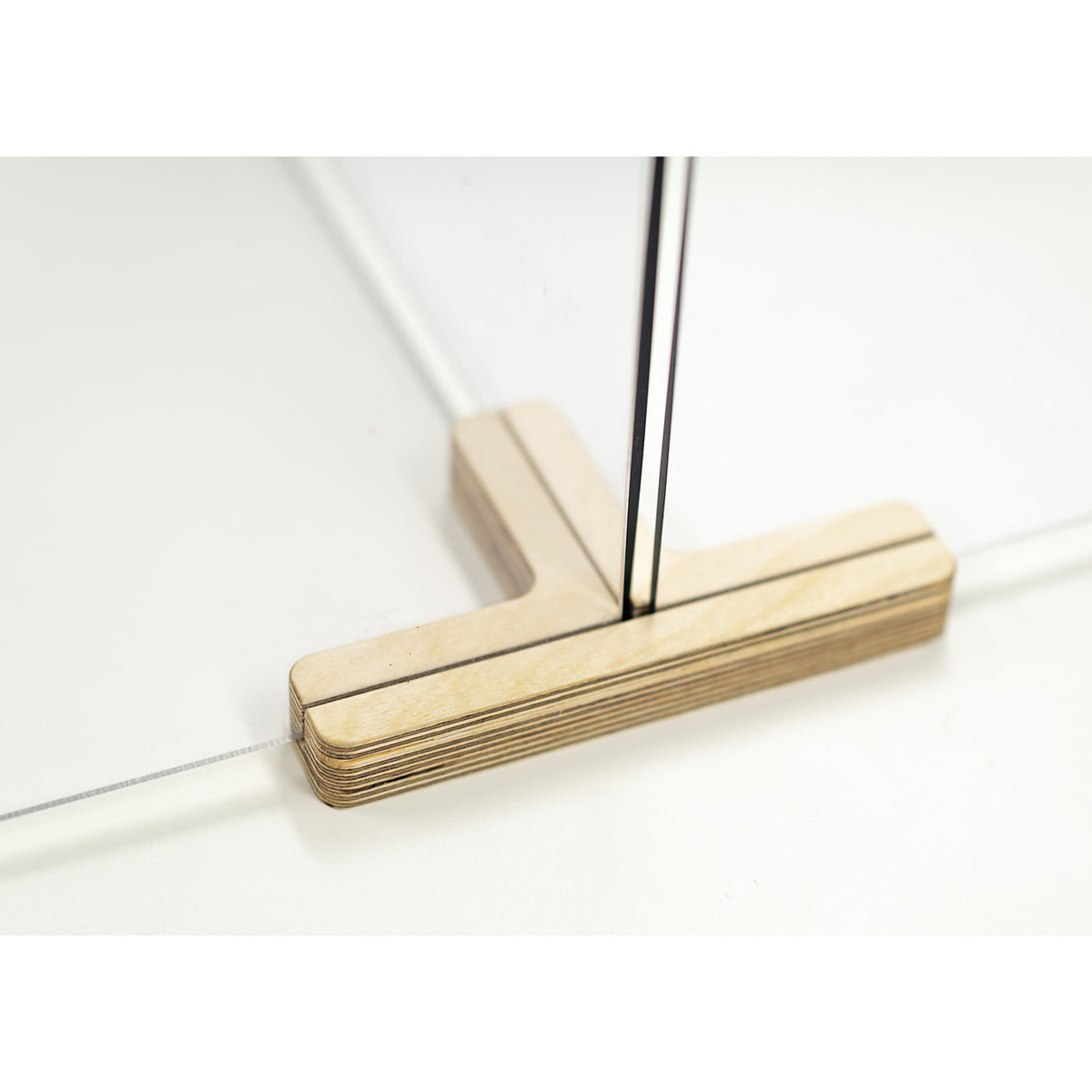 Foot connector for partitions, T-shaped, 3-way, LxWxH 200 x 120 x 30 mm.