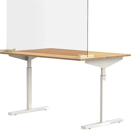 Partition for desks/tables, incl. 2 T-shaped foot connectors, HxW 590 x 1200 mm.