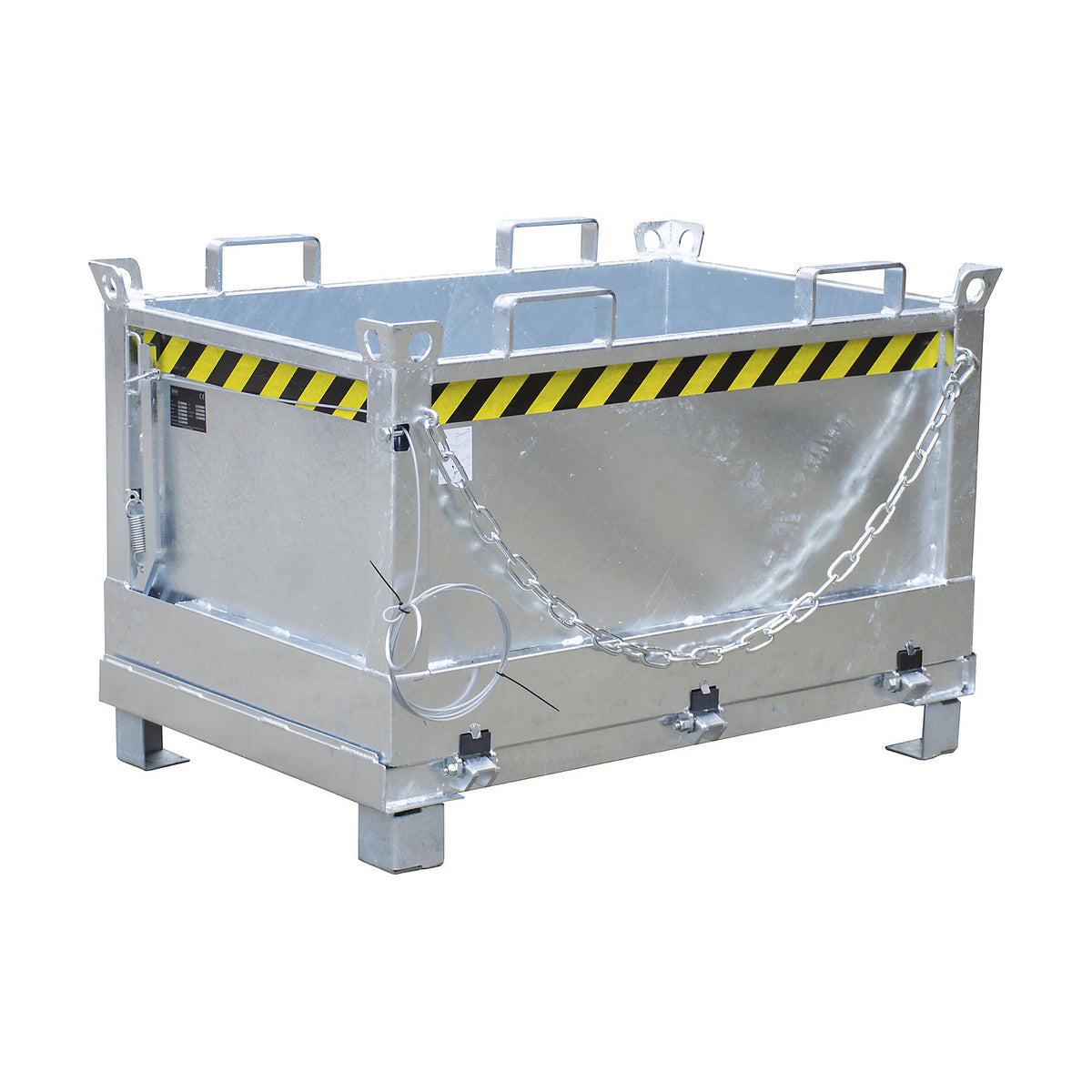 Hinged bottom skip, capacity 0.5 m³, hot dip galvanised.
