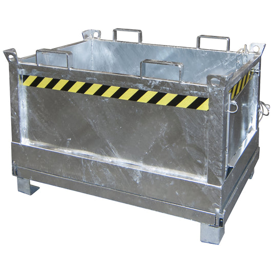 Hinged bottom skip, capacity 0.5 m³, hot dip galvanised.