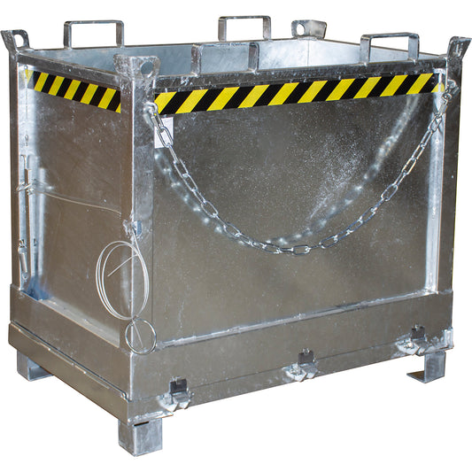 Hinged bottom skip, capacity 0.75 m³, hot dip galvanised.