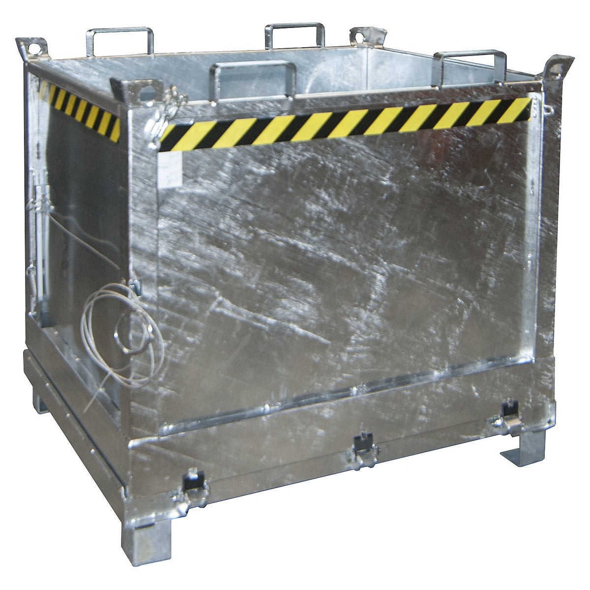 Hinged bottom skip, capacity 1.0 m³, hot dip galvanised.