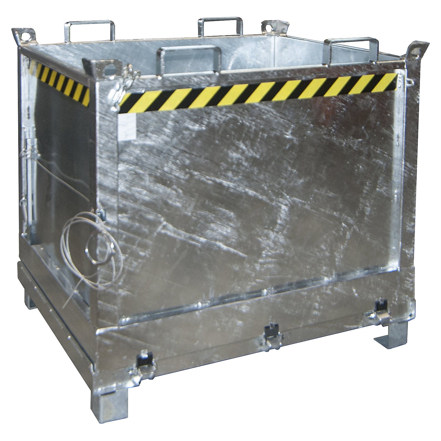 Hinged bottom skip, capacity 1.0 m³, hot dip galvanised.