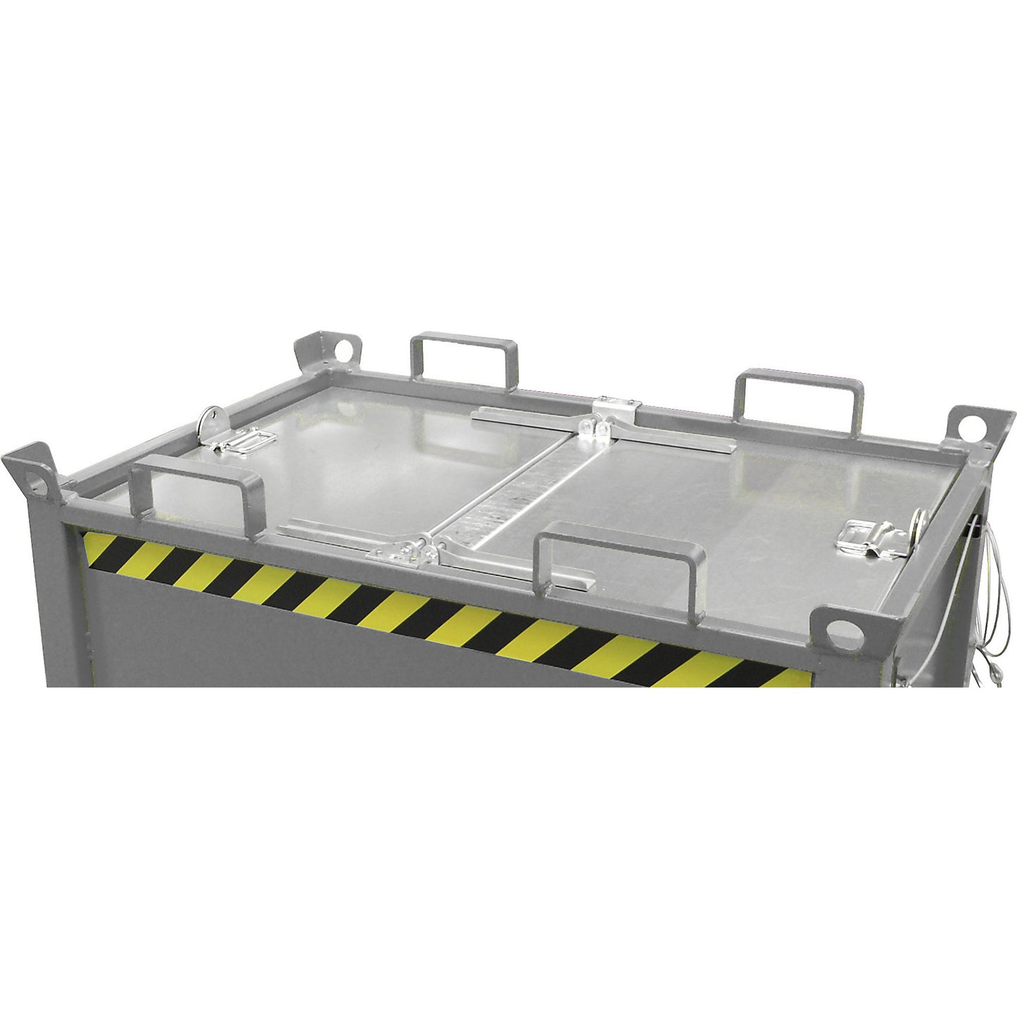 Hinged bottom skip, capacity 1.0 m³, hot dip galvanised.