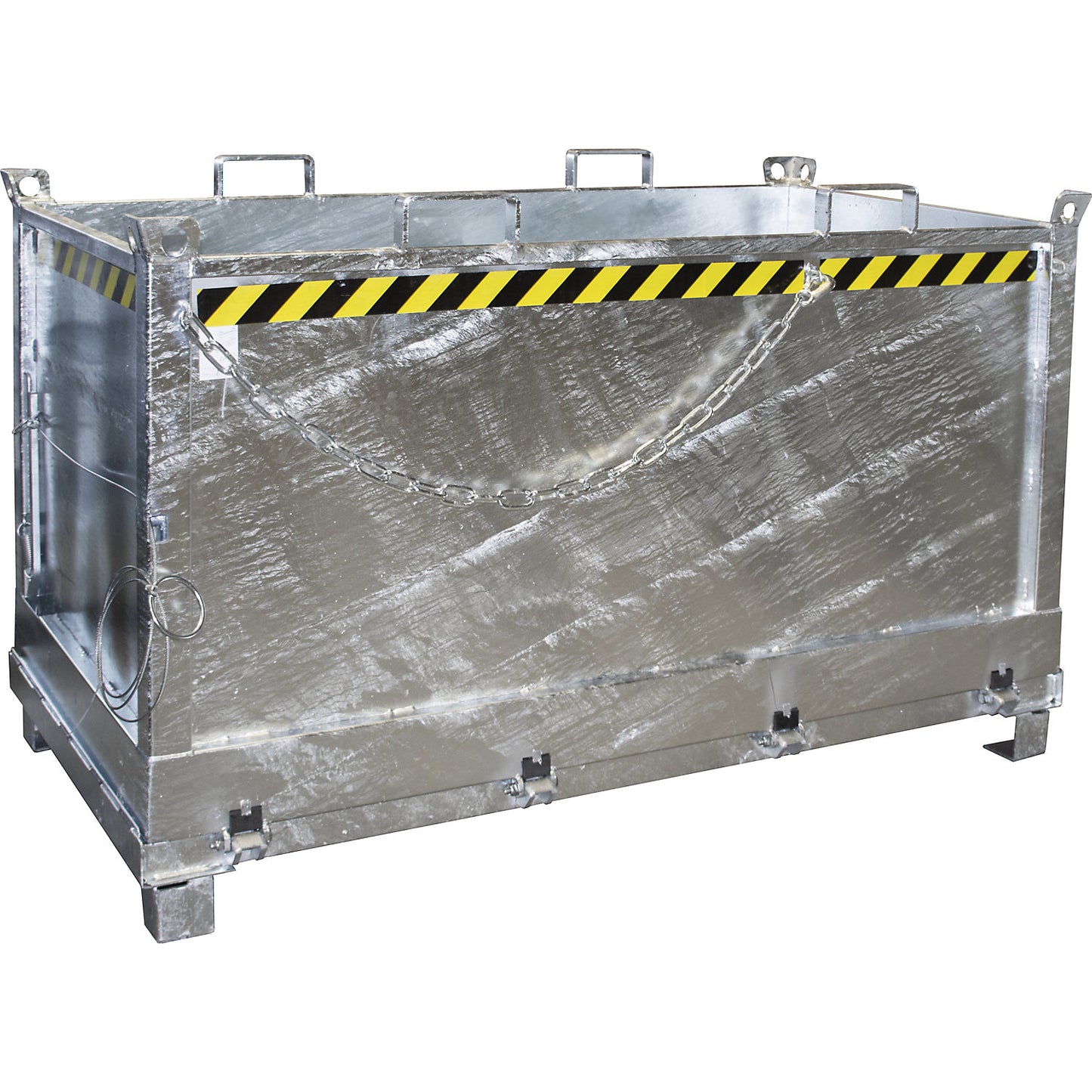 Hinged bottom skip, capacity 1.5 m³, hot dip galvanised.