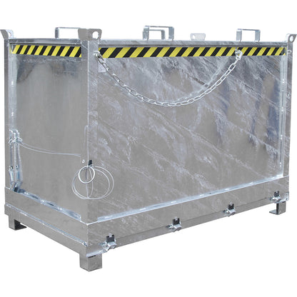 Hinged bottom skip, capacity 1.5 m³, hot dip galvanised.
