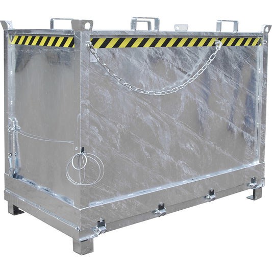 Hinged bottom skip, capacity 2.0 m³, hot dip galvanised.