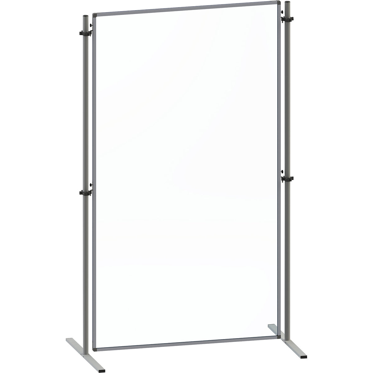 Functional partition made of acrylic glass, with flat T-shaped feet, HxW 1800 x 1000 mm, standard element.