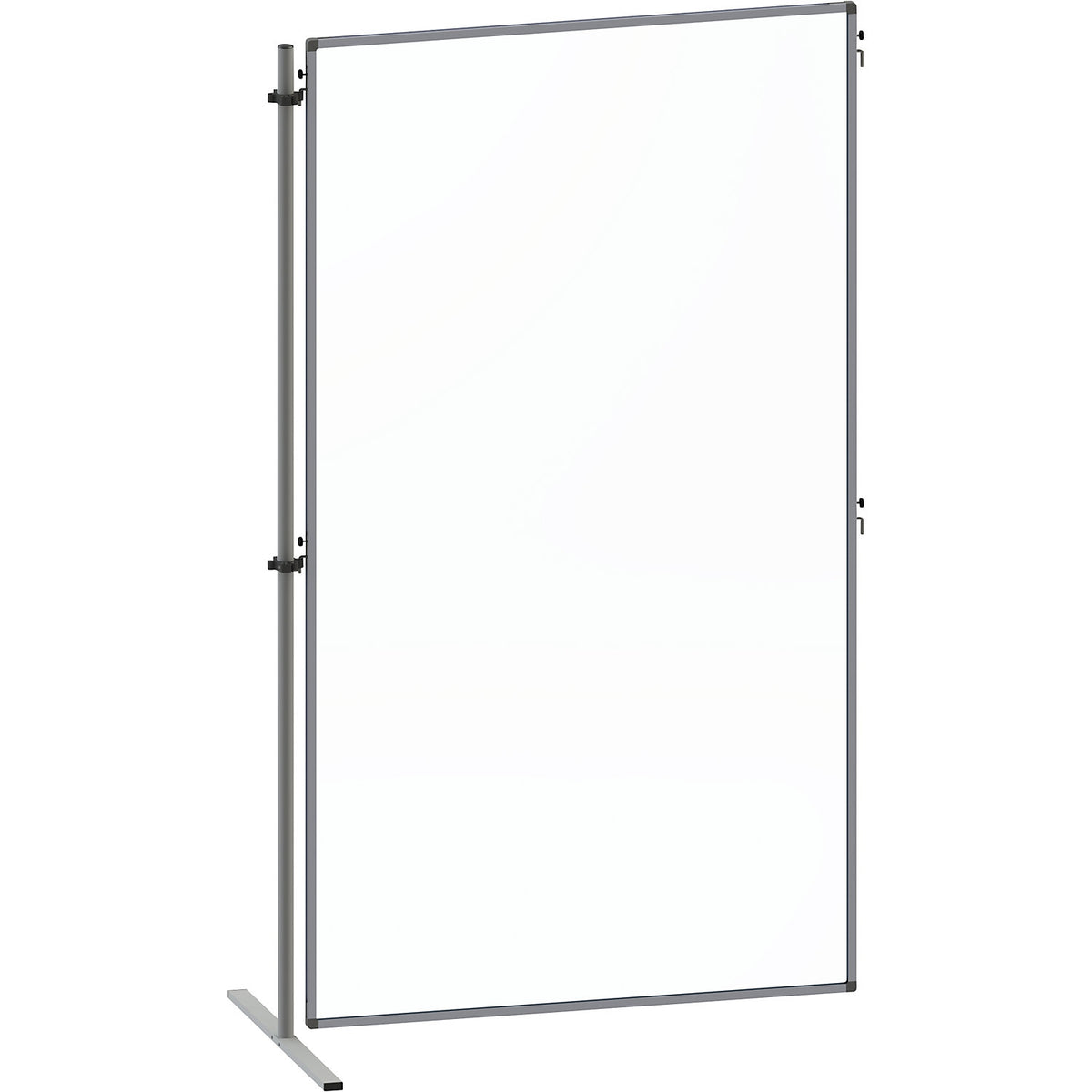 Functional partition made of acrylic glass, with flat T-shaped feet, HxW 1800 x 1000 mm, extension element.