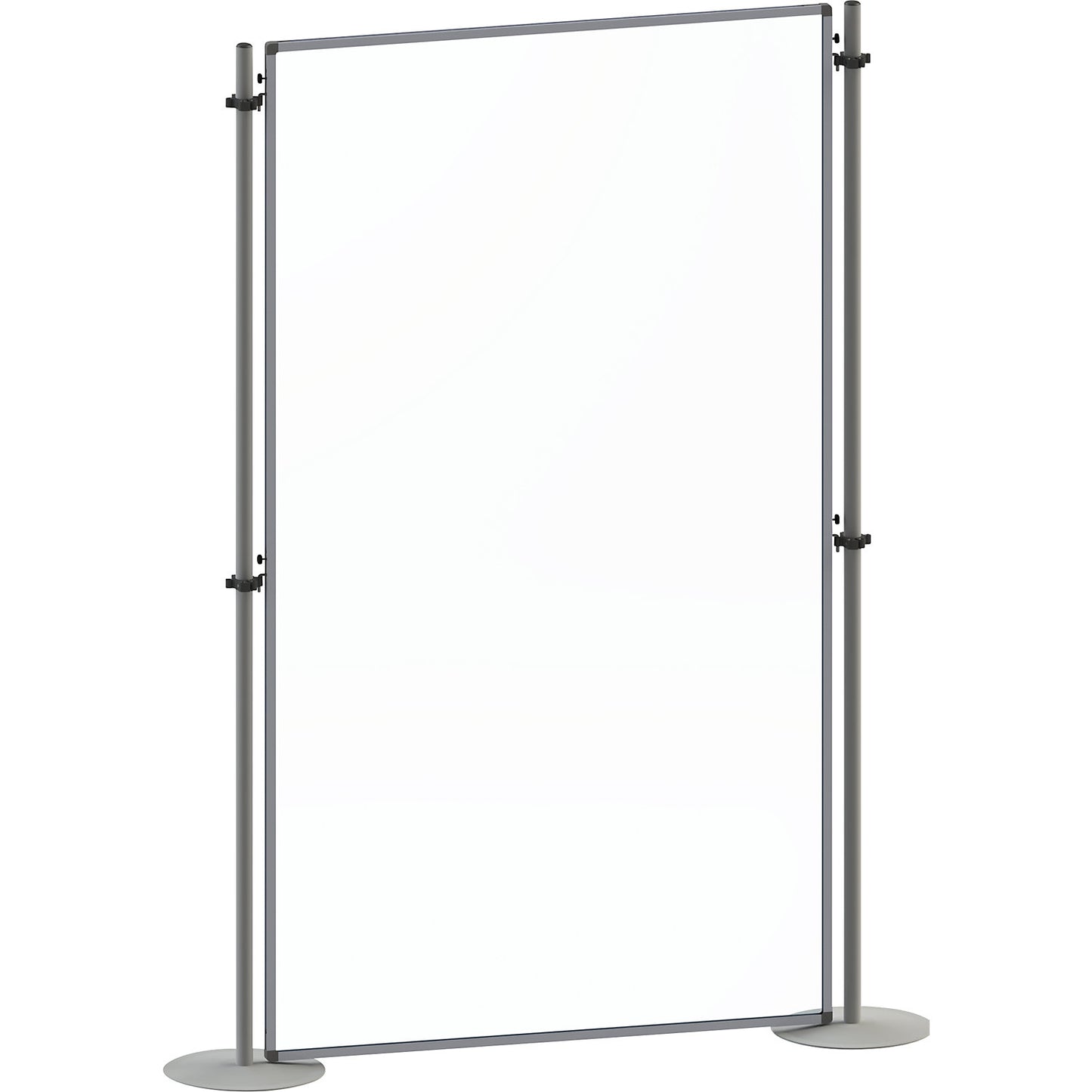 Functional partition made of acrylic glass, with round bases, HxW 1800 x 1000 mm, standard element.