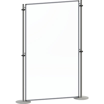 Functional partition made of acrylic glass, with round bases, HxW 1800 x 1000 mm, standard element.