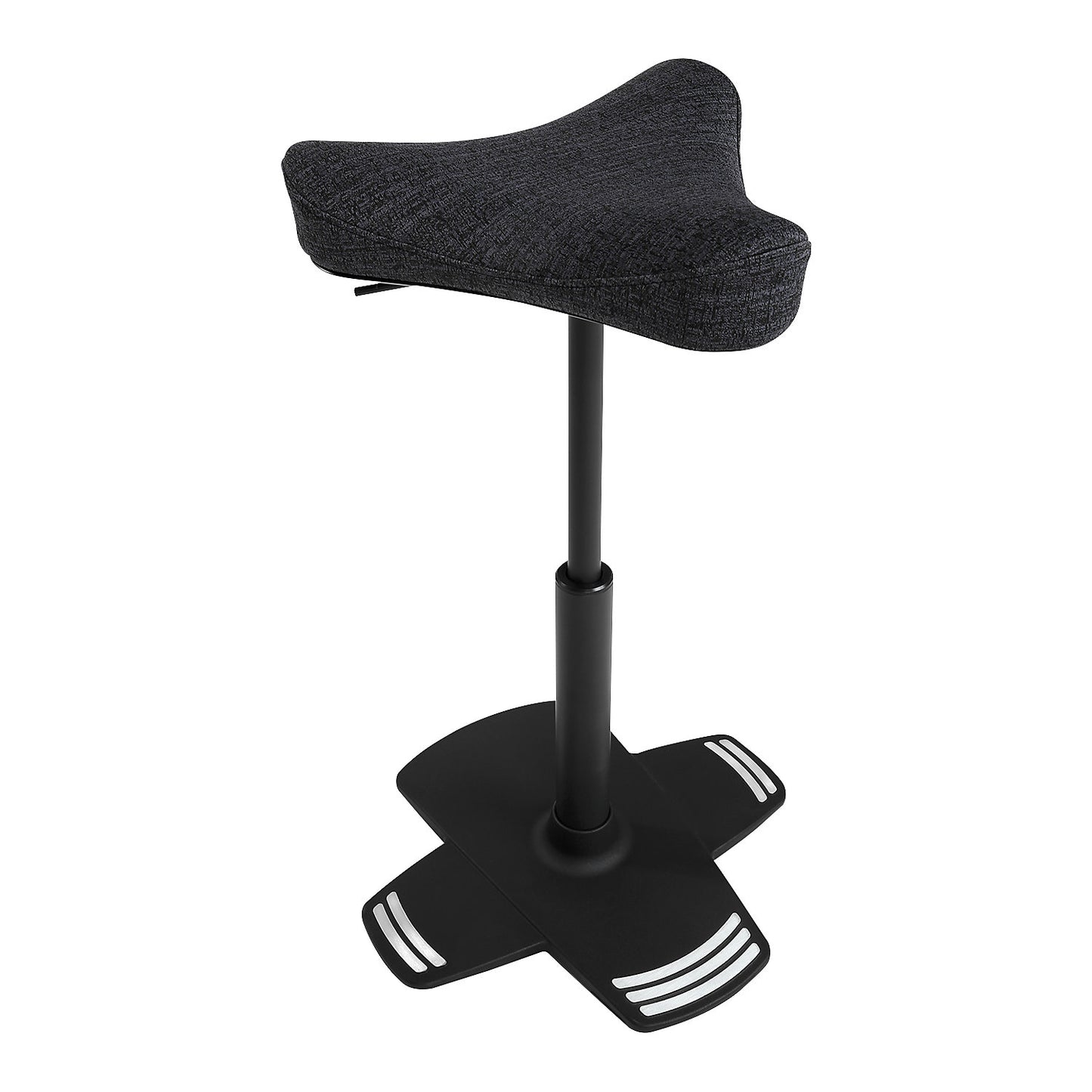 SITNESS FALCON anti-fatigue stool, with ergonomically shaped saddle seat, black cover.