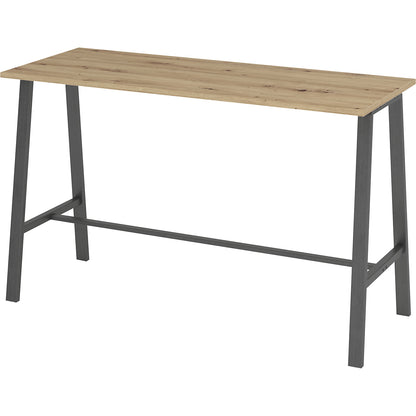 HIGH CREATIVE multi-purpose table, HxWxD 1040 x 1750 x 680 mm, knotty oak / crude steel.