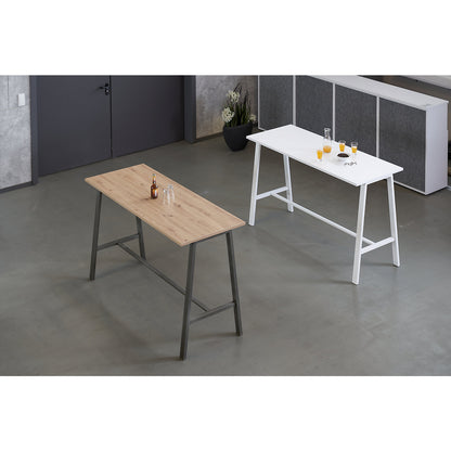 HIGH CREATIVE multi-purpose table, HxWxD 1040 x 1750 x 680 mm, knotty oak / crude steel.