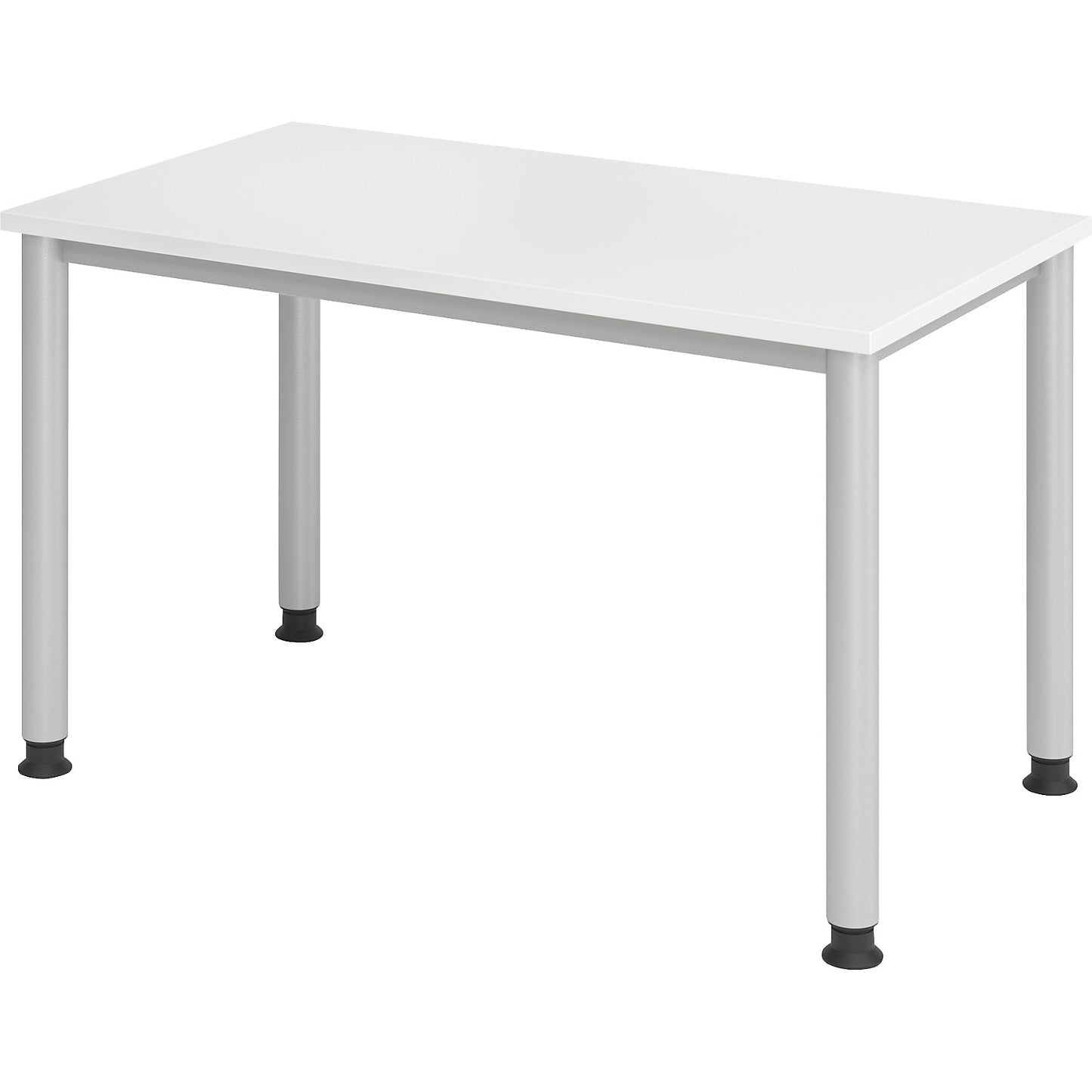 RENATUS - Mini-Office 4 desk, 4-legged frame, width 1200 mm, white, round tubular steel.
