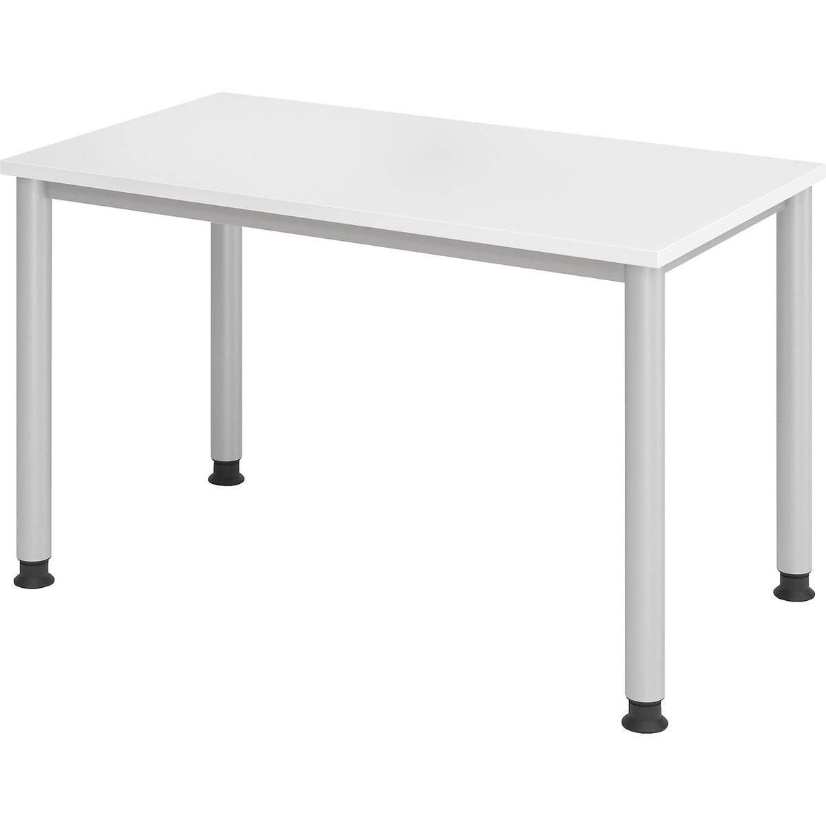 RENATUS - Mini-Office 4 desk, 4-legged frame, width 1200 mm, white, round tubular steel.