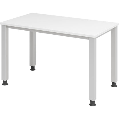 RENATUS - Mini-Office 4 desk, 4-legged frame, width 1200 mm, white, rectangular tubing.