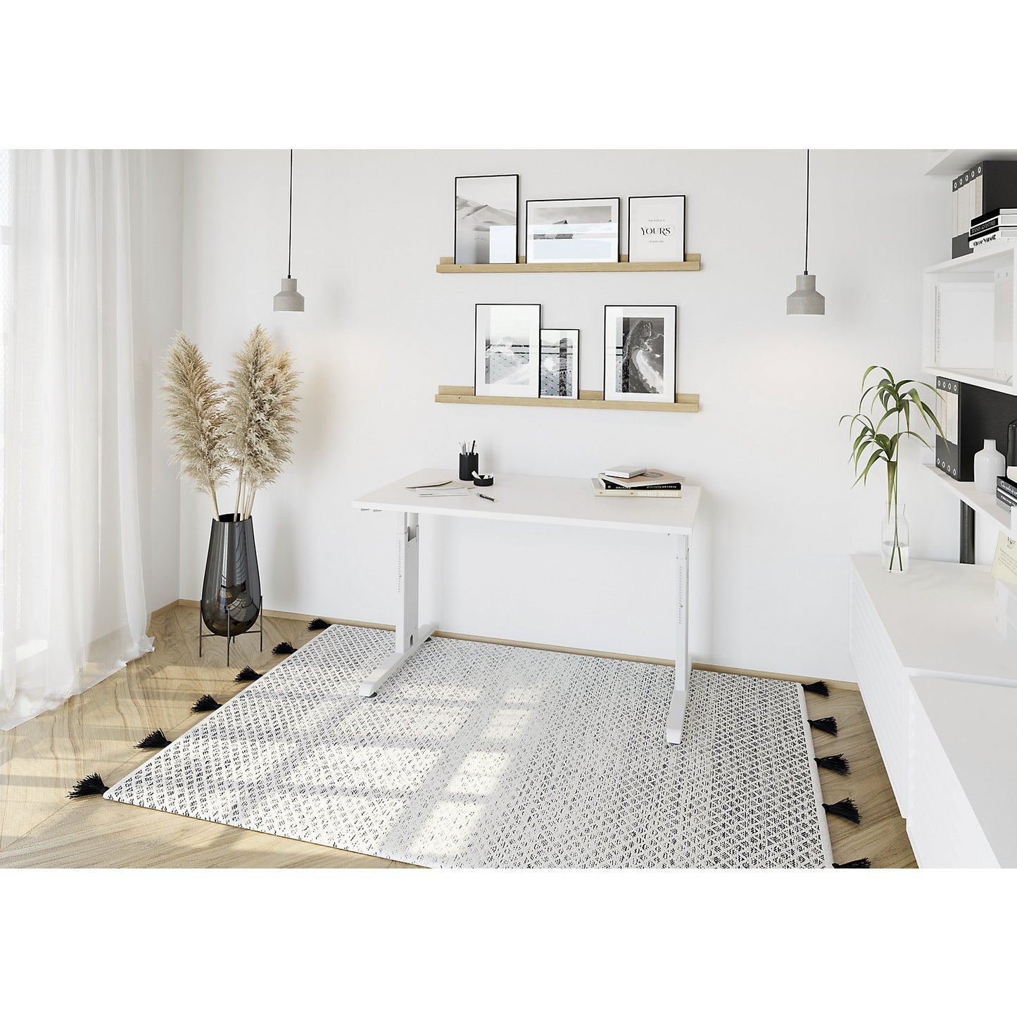 Mini-Office C desk, C-foot frame, width 1200 mm, white / white.