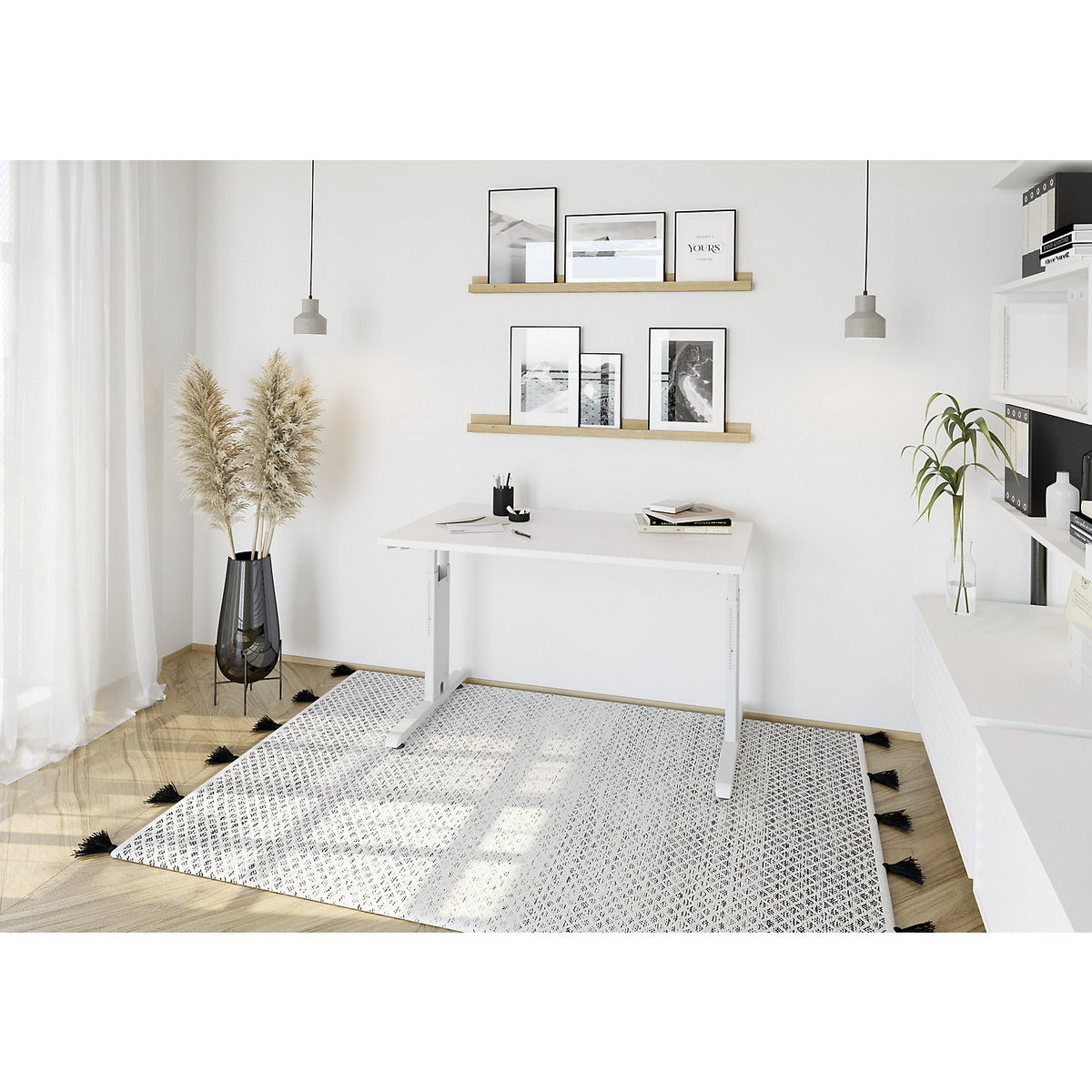 Mini-Office C desk, C-foot frame, width 1200 mm, white / white.