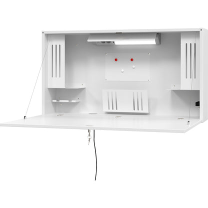 Mini-Office wall-mounted desk, HxWxD 650 x 1200 x 260 mm, white / white.
