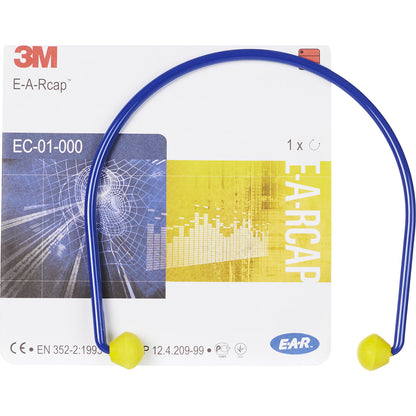 E-A-Rcaps™ banded earplugs, SNR 23 dB, pack of 10, blue/yellow.
