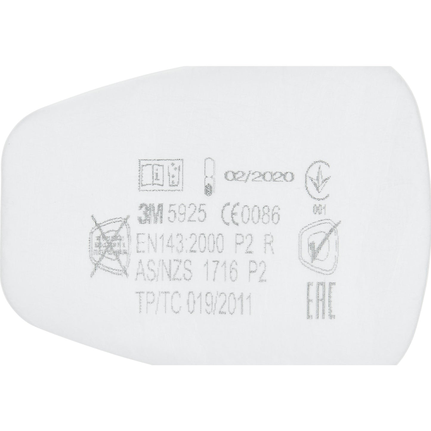 Particle insert filter 5925, protection level P2R, pack of 20, 1+ packs.
