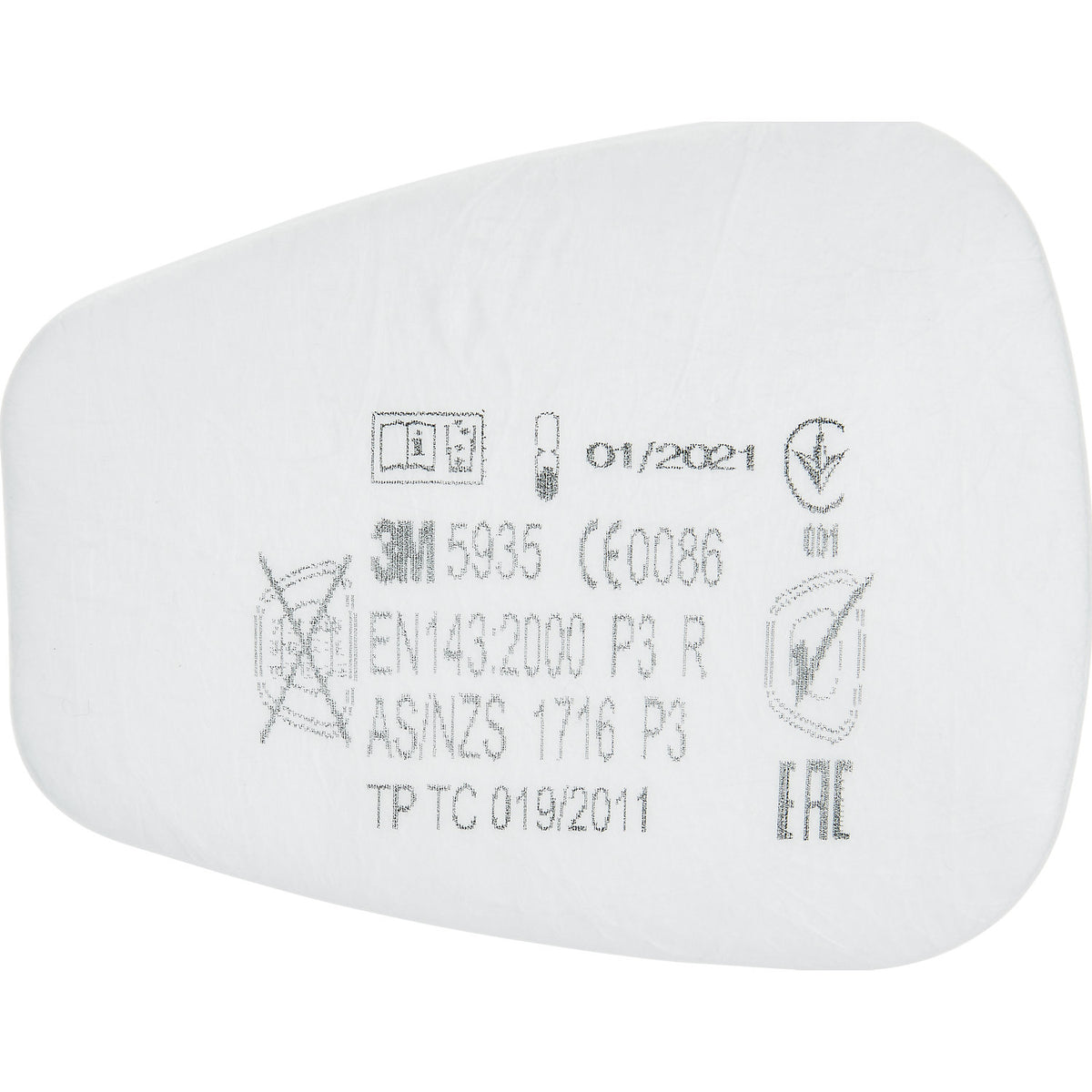 Particle insert filter 5935, protection level P3R, pack of 20, 1+ packs.
