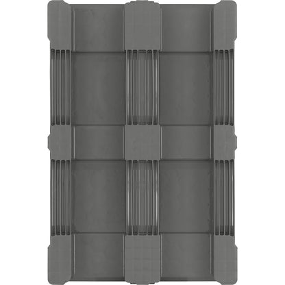 Hygienic non-slip pallet, closed, LxW 1200 x 800 mm, 3 runners, basalt grey.