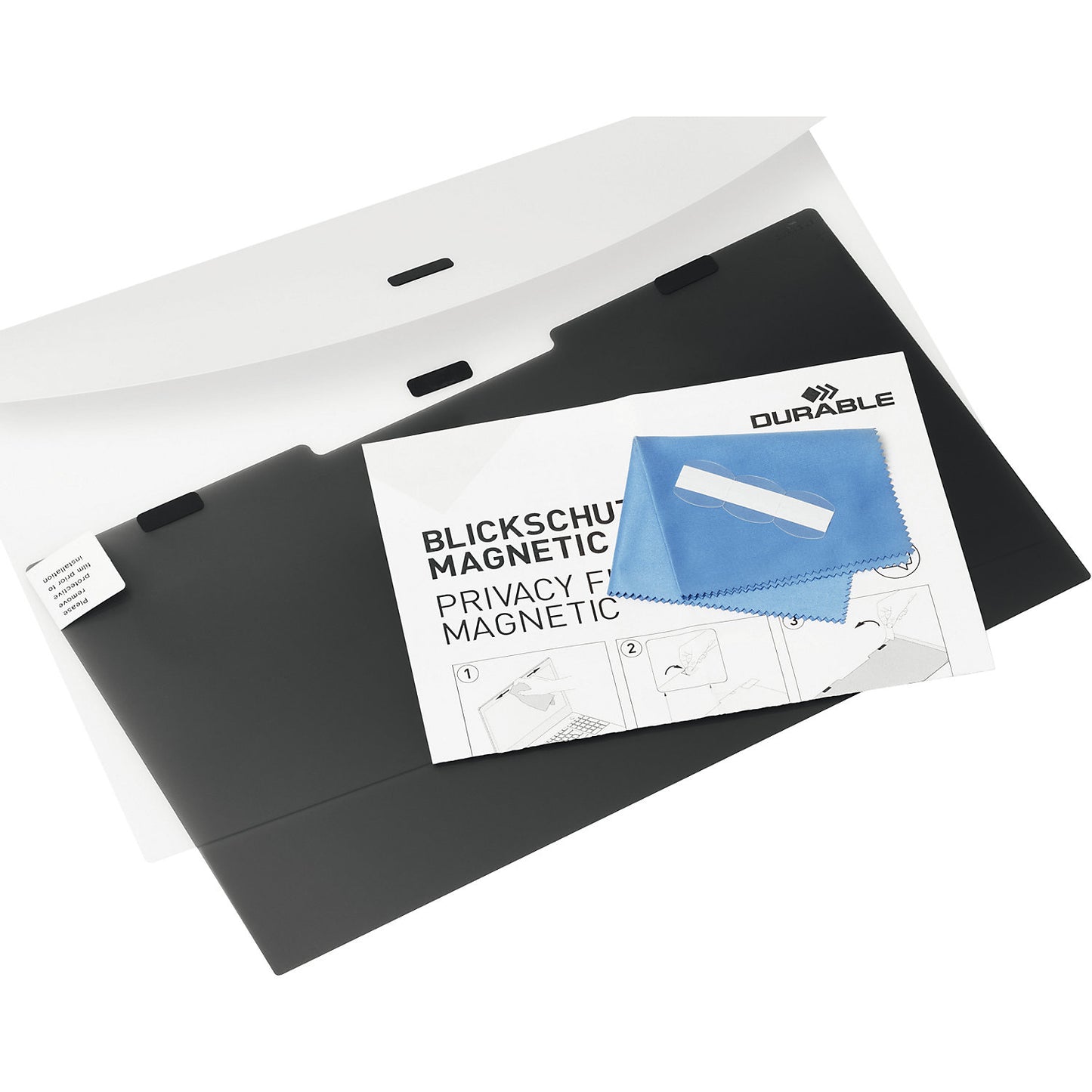 MAGNETIC 16:9 privacy filter, charcoal/grey, pack of 2, for screens 12.5'', aspect ratio 16:9.