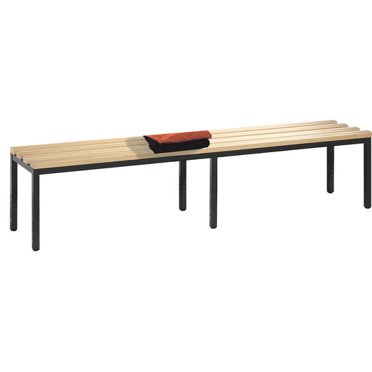 BASIC changing room bench, beech wood slats, length 1960 mm.