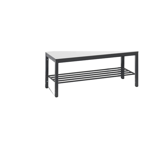 COMFORT changing room bench, HPL seat surface, length 1000 mm, white, shoe rack.