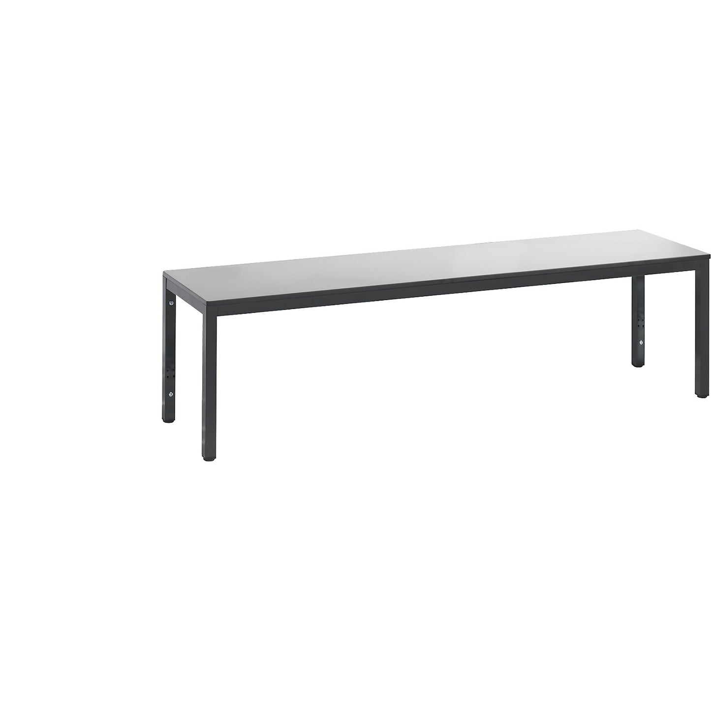 COMFORT changing room bench, HPL seat surface, length 1500 mm, silver grey.