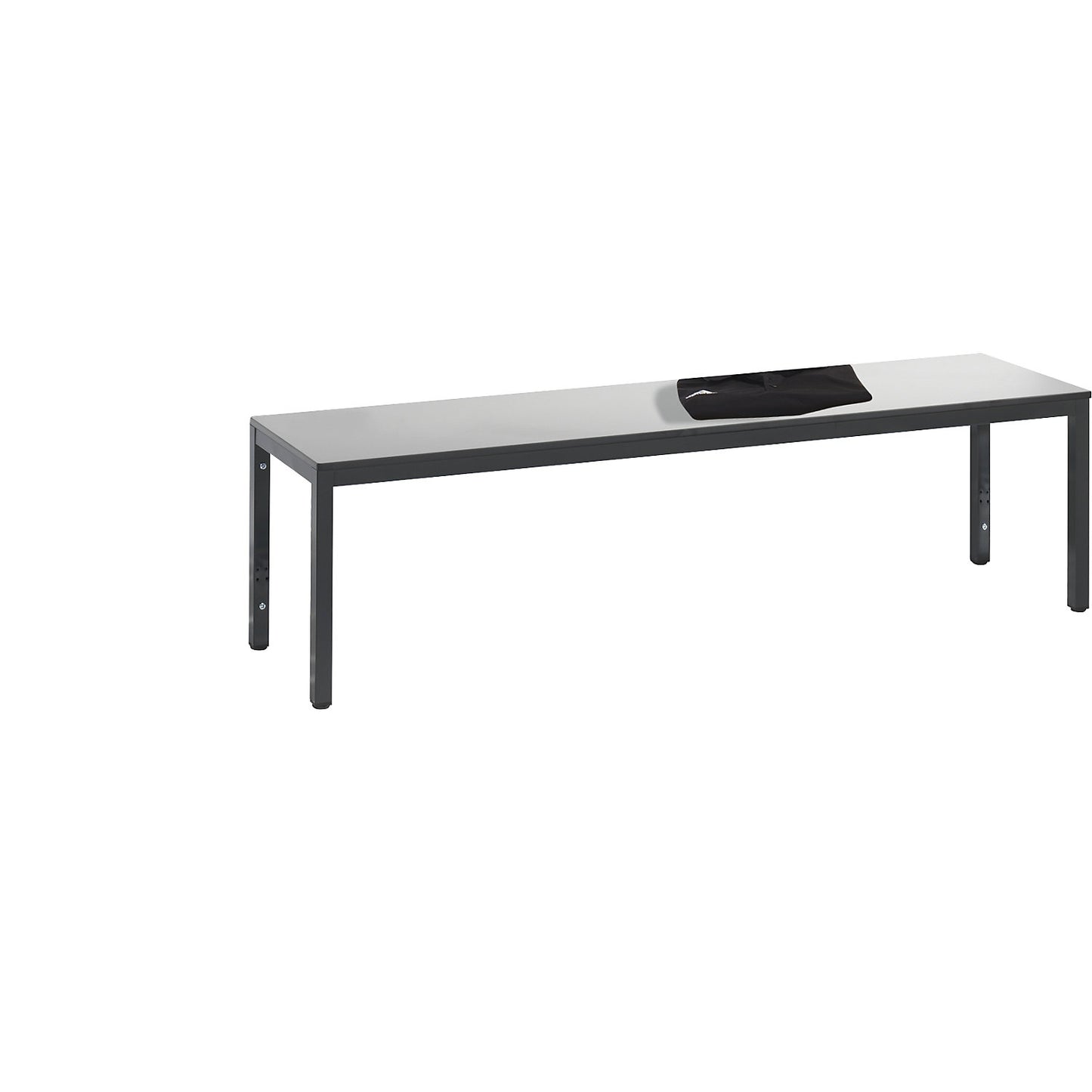 COMFORT changing room bench, HPL seat surface, length 1500 mm, silver grey.