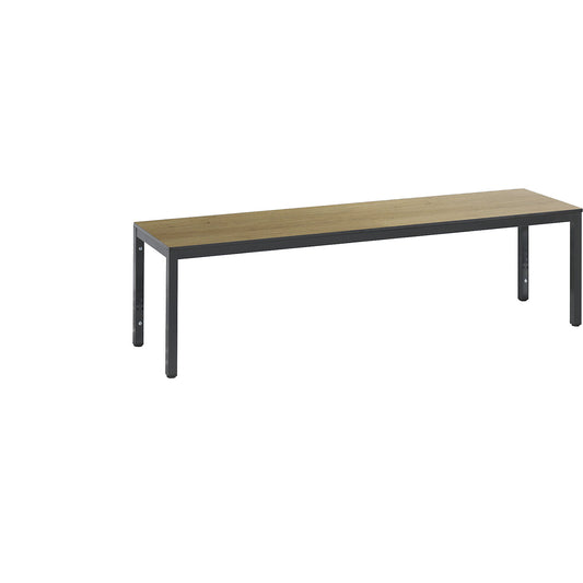 COMFORT changing room bench, HPL seat surface, length 1500 mm, oak finish.