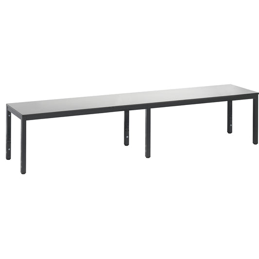 COMFORT changing room bench, HPL seat surface, length 1960 mm, silver grey.