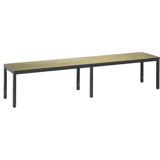 COMFORT changing room bench, HPL seat surface, length 1960 mm, oak finish.