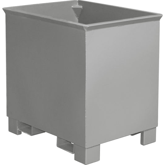 Collection container for tugger trains, LxWxH 620 x 840 x 800 mm, mouse-grey, painted.