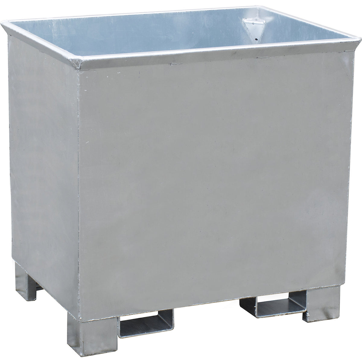 Collection container for tugger trains, LxWxH 620 x 840 x 800 mm, hot dip galvanised.