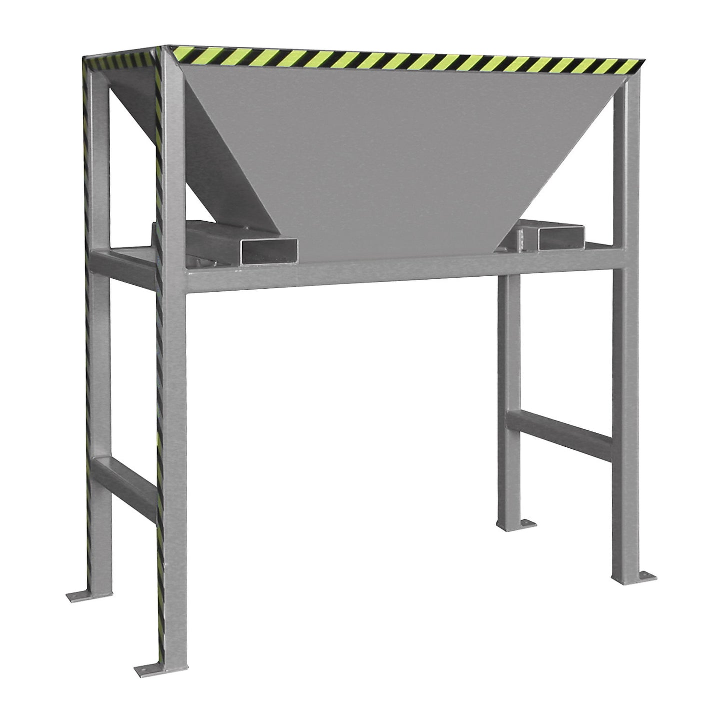 Filling hopper, LxWxH 980 x 1980 x 2050 mm, for securing to the ground, mouse grey.