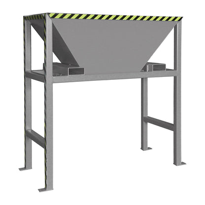 Filling hopper, LxWxH 980 x 1980 x 2050 mm, for securing to the ground, mouse grey.