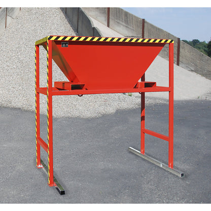 Filling hopper, LxWxH 1700 x 1980 x 2050 mm, with mobile stand, mouse grey.