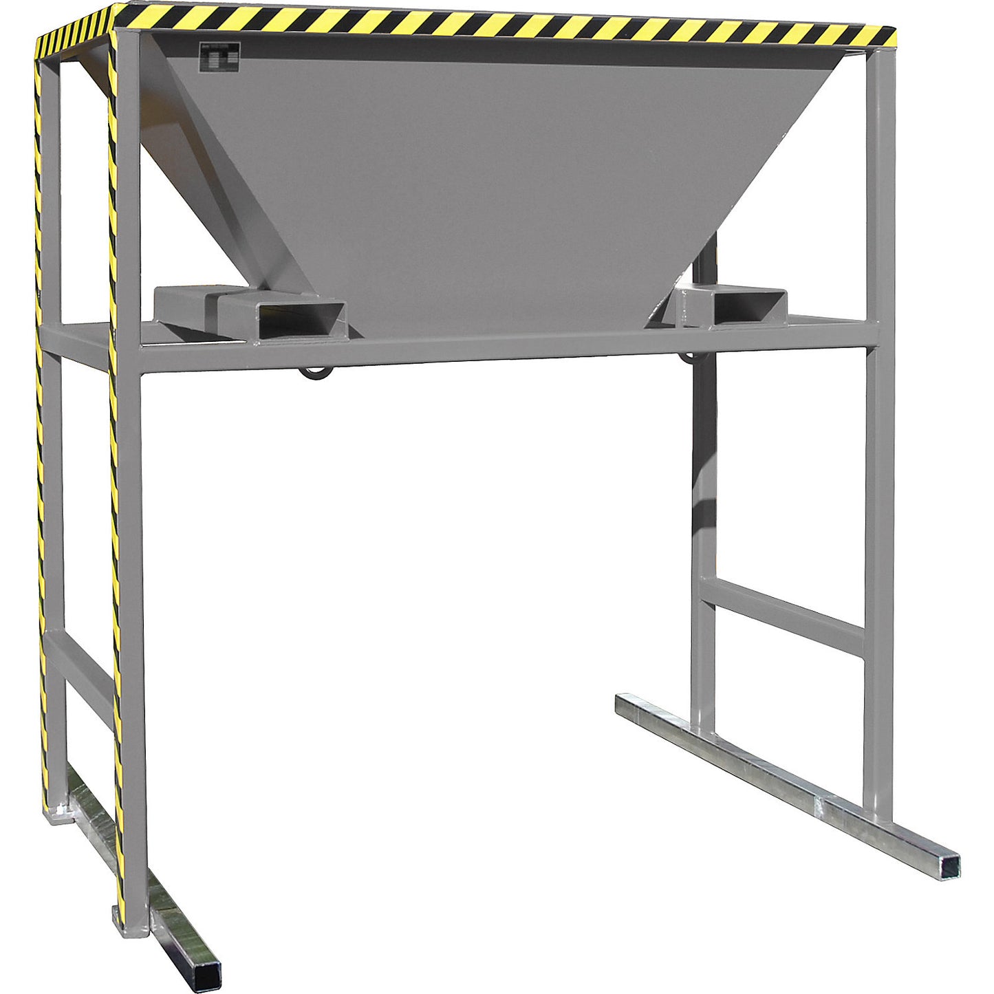 Filling hopper, LxWxH 1700 x 1980 x 2050 mm, with mobile stand, mouse grey.