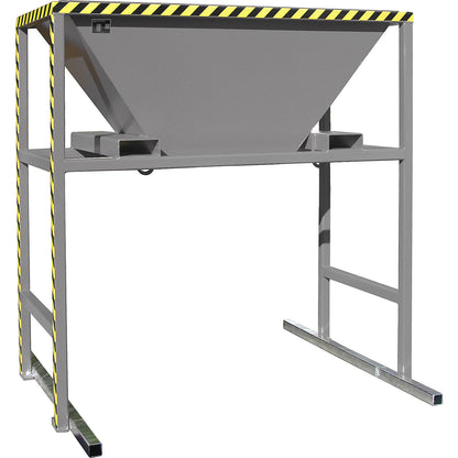 Filling hopper, LxWxH 1700 x 1980 x 2050 mm, with mobile stand, mouse grey.