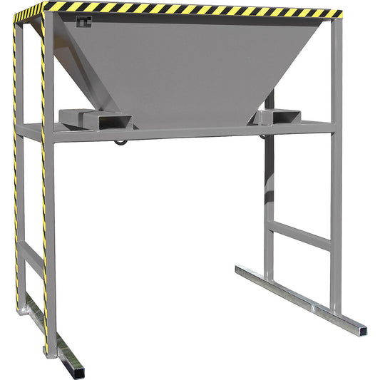 Filling hopper, LxWxH 1700 x 1980 x 2050 mm, with mobile stand, mouse grey.