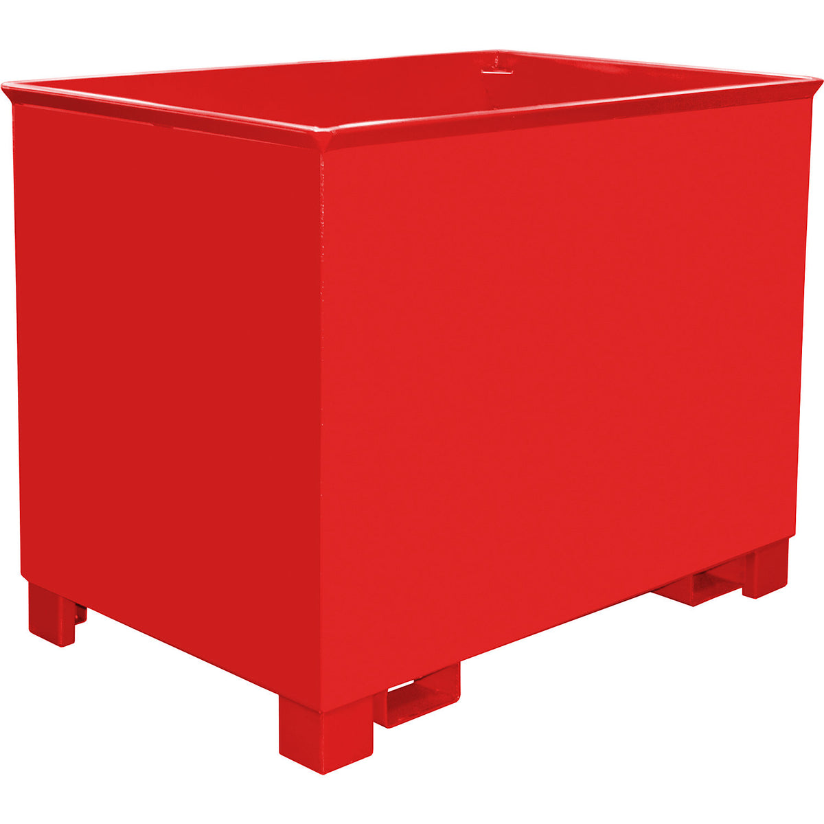 Collection container for tugger trains, LxWxH 840 x 1240 x 975 mm, flame red.