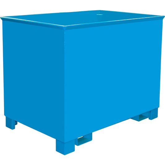 Collection container for tugger trains, LxWxH 840 x 1240 x 975 mm, light blue.